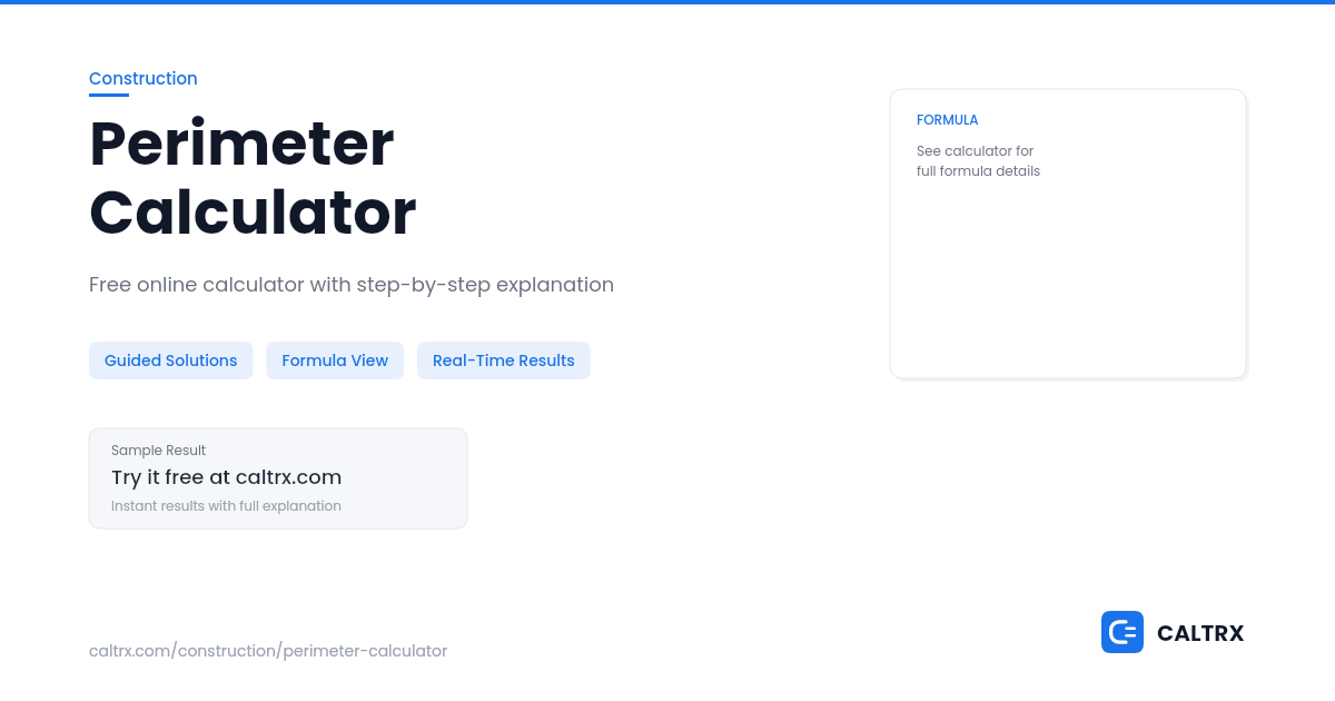Perimeter Calculator – All Shapes | CALTRX