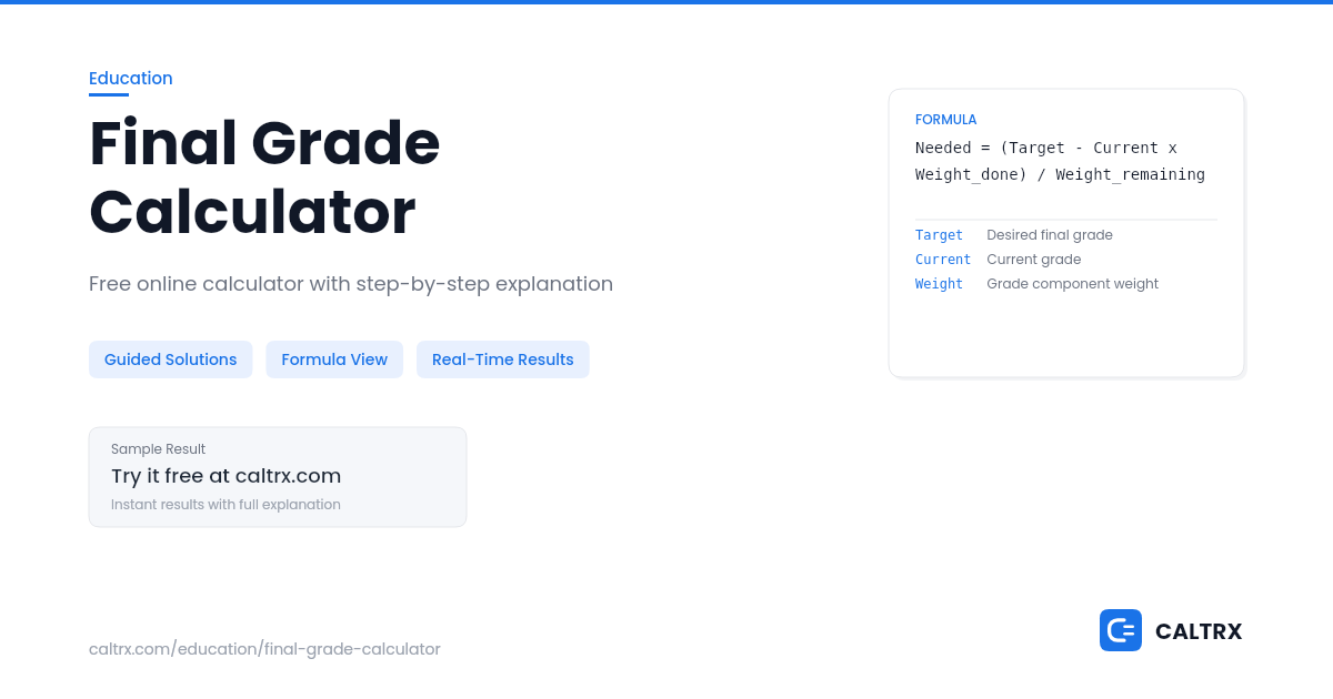 Final Grade Calculator - What Do You Need on the Final? | CALTRX