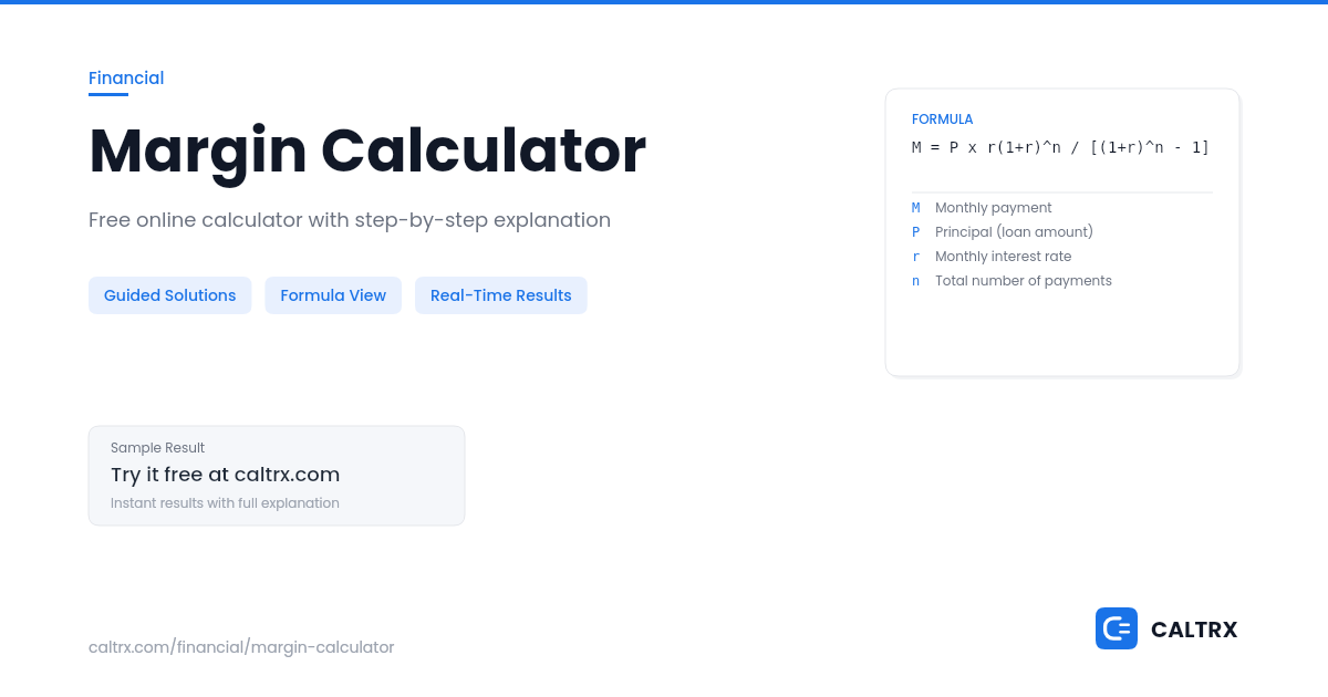 Margin Calculator – Profit & Markup | CALTRX