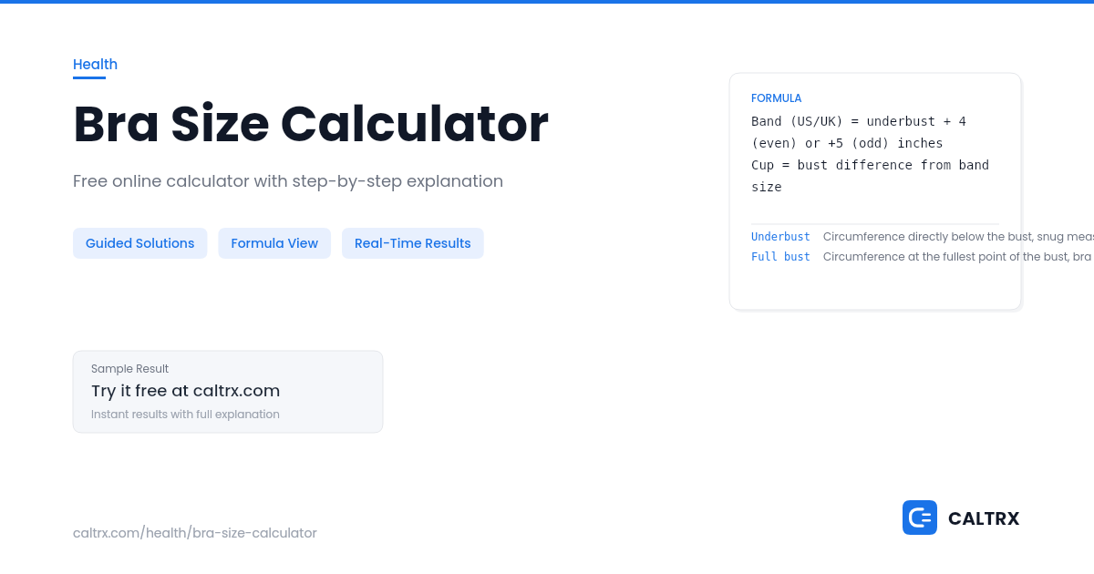 Bra Size Calculator – US, UK & EU Sizes | CALTRX