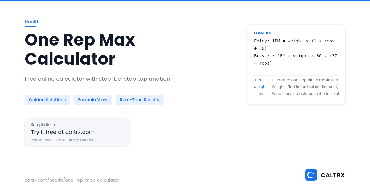 One Rep Max Calculator – Your Lifting Potential | CALTRX