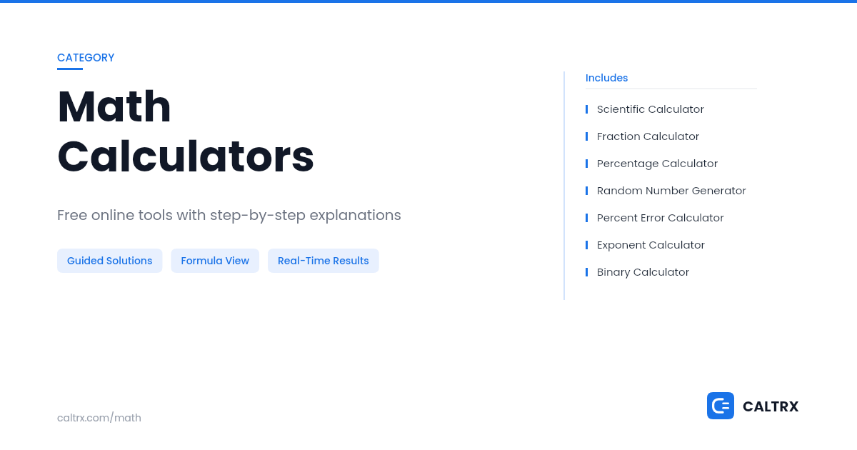 What Cal Math Math Calculators | CALTRX