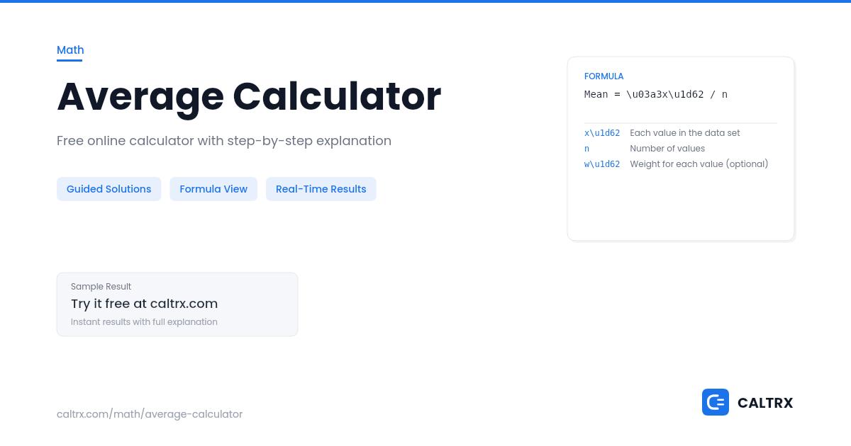 Average Calculator – Mean, Median & Mode | CALTRX