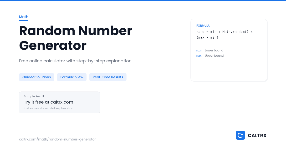Random Number Generator – Integers & Decimals | CALTRX