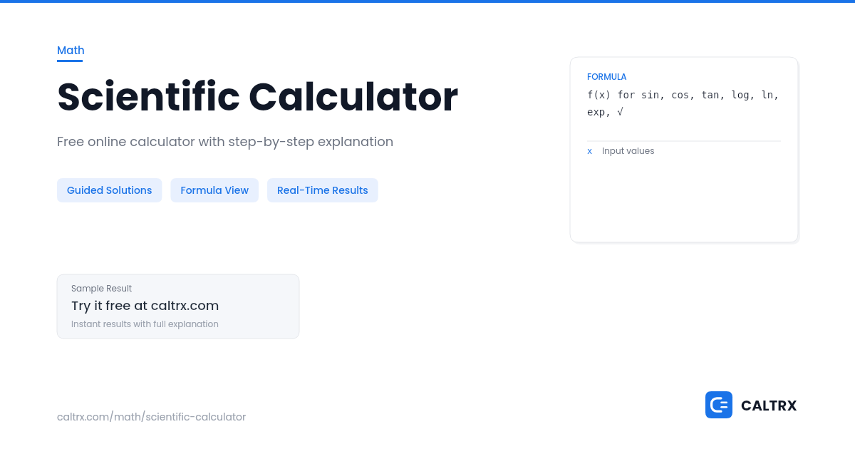 Scientific Math Calculation Scientific Calculator – Advanced Math | CALTRX