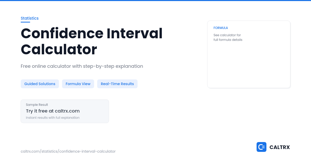Confidence Interval Calculator – CI for Any Mean | CALTRX
